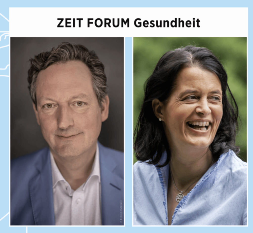 Zeit Forum Gesundheit: Foto von Dr. Eckart von Hirschhausen und Claudia Traidl-Hofmann